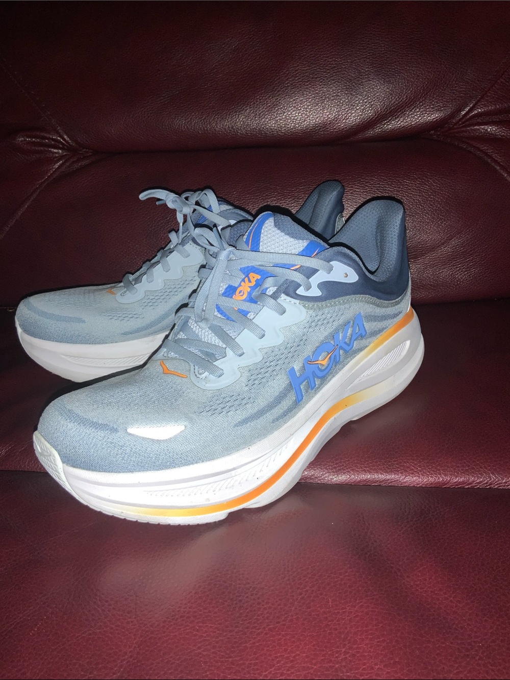 HOKA Bondi 9 Men’s Size 13 4E  X-WIDE Running Shoes. Multi color design.